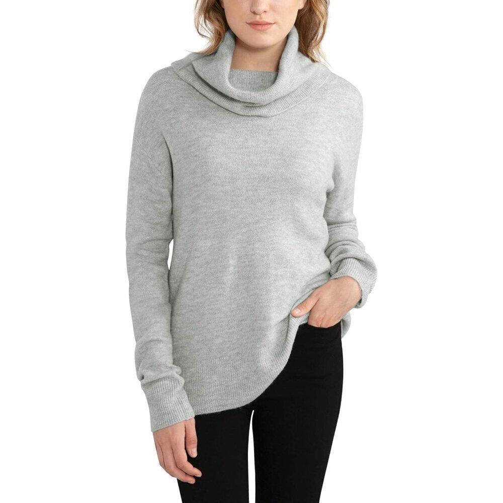 Women's Lightweight Knit Sweater Long Sleeve Cowl Neck Casual Pullover
